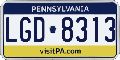 PA license plate LGD8313