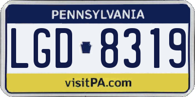 PA license plate LGD8319