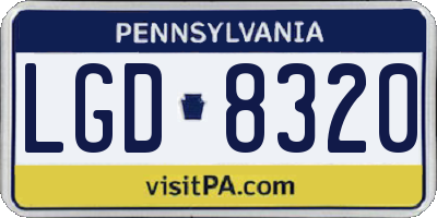 PA license plate LGD8320