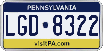 PA license plate LGD8322