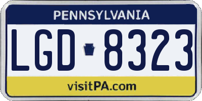 PA license plate LGD8323