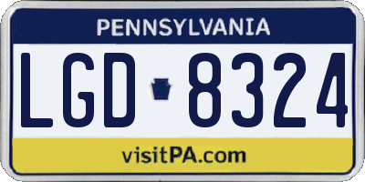 PA license plate LGD8324