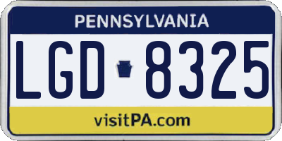 PA license plate LGD8325