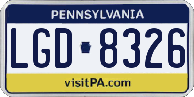 PA license plate LGD8326
