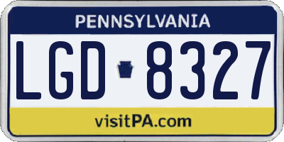 PA license plate LGD8327