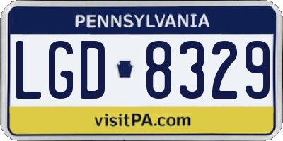 PA license plate LGD8329