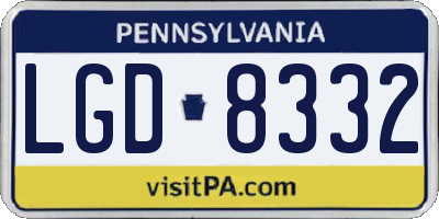 PA license plate LGD8332