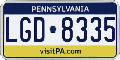PA license plate LGD8335