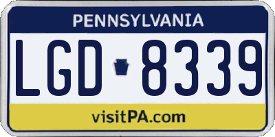 PA license plate LGD8339