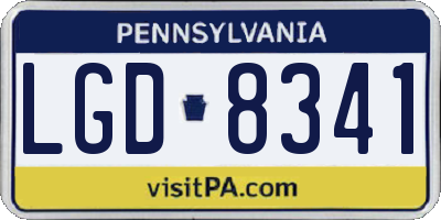 PA license plate LGD8341