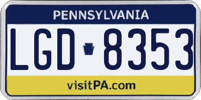 PA license plate LGD8353