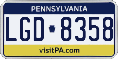 PA license plate LGD8358