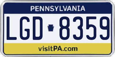 PA license plate LGD8359