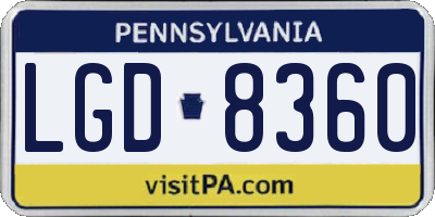 PA license plate LGD8360