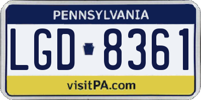 PA license plate LGD8361