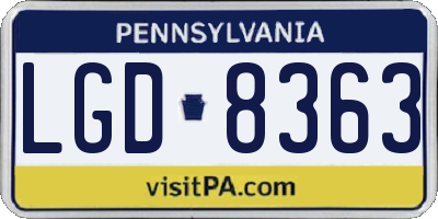 PA license plate LGD8363