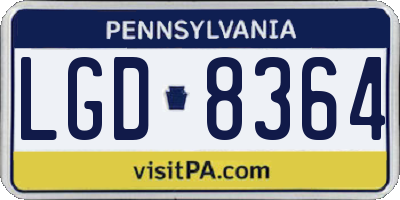 PA license plate LGD8364