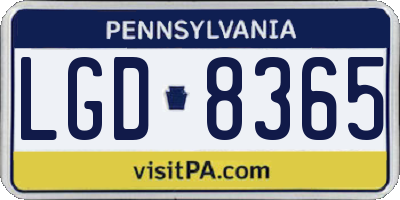 PA license plate LGD8365