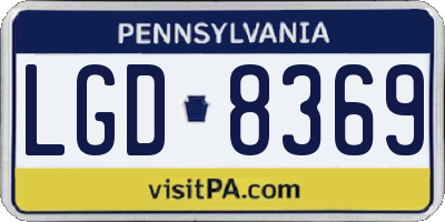 PA license plate LGD8369