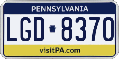 PA license plate LGD8370