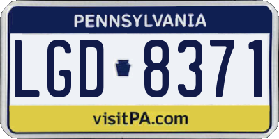 PA license plate LGD8371