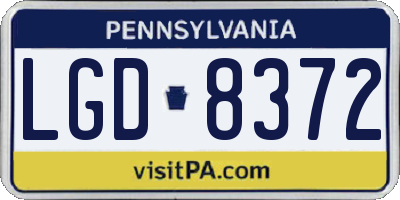 PA license plate LGD8372