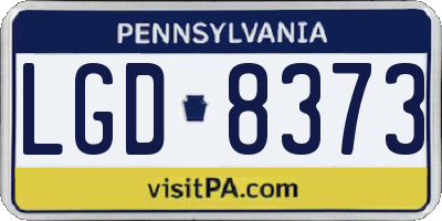 PA license plate LGD8373