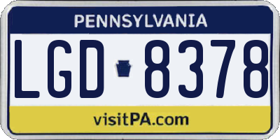 PA license plate LGD8378