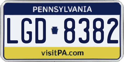 PA license plate LGD8382