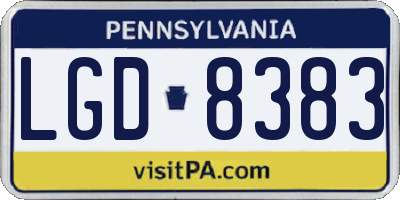 PA license plate LGD8383