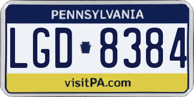 PA license plate LGD8384