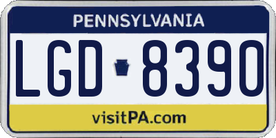 PA license plate LGD8390