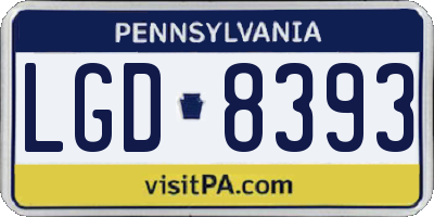 PA license plate LGD8393