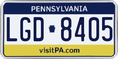 PA license plate LGD8405