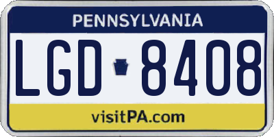 PA license plate LGD8408
