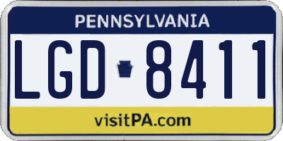 PA license plate LGD8411