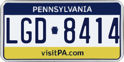 PA license plate LGD8414