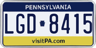 PA license plate LGD8415