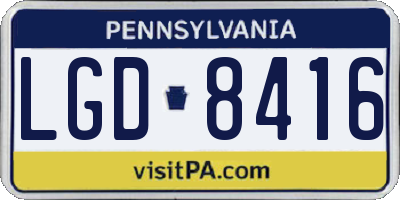 PA license plate LGD8416