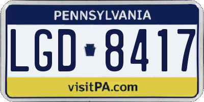 PA license plate LGD8417