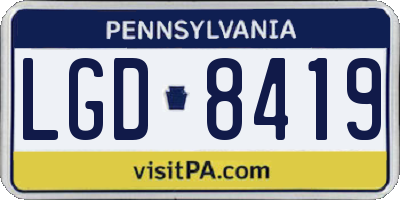 PA license plate LGD8419