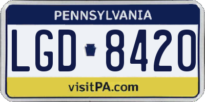 PA license plate LGD8420