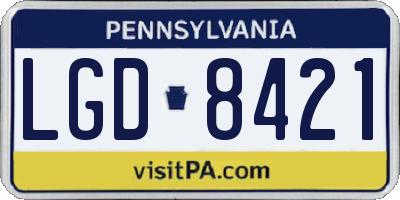 PA license plate LGD8421
