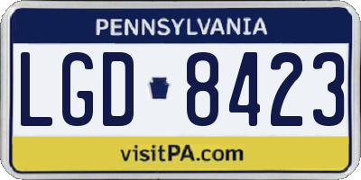 PA license plate LGD8423