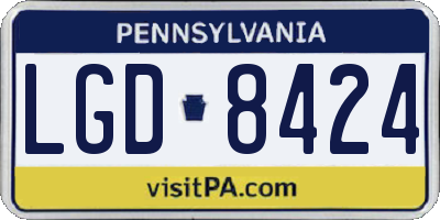 PA license plate LGD8424