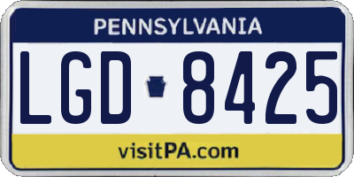 PA license plate LGD8425