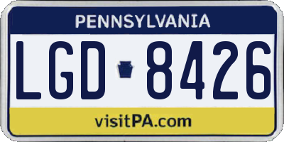 PA license plate LGD8426