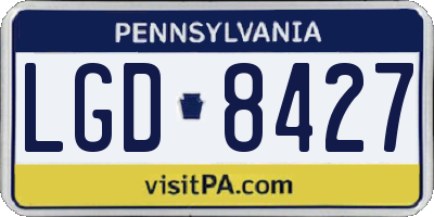 PA license plate LGD8427