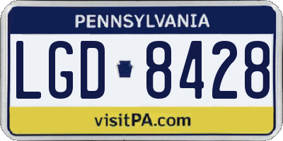 PA license plate LGD8428