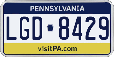 PA license plate LGD8429